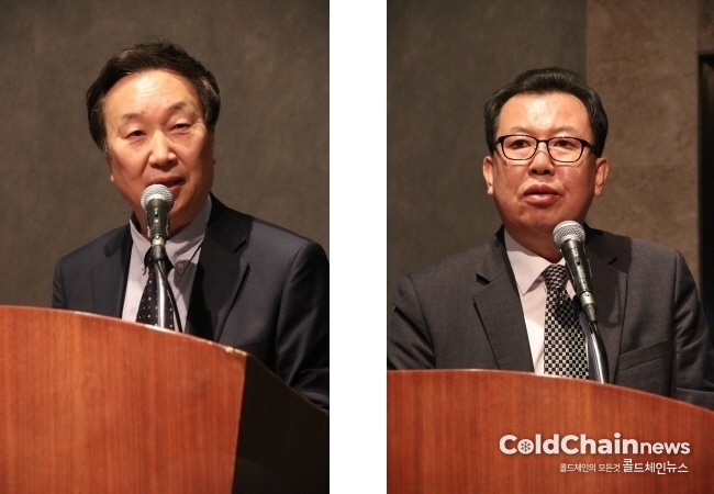 정명수 콜드체인협회 회장(좌), 김상명 KCL 본부장
